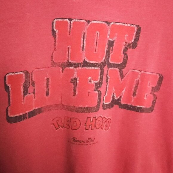 Red Hots Mens Faded Look Red Short Sleeve Shirt Large - Picture 3 of 4